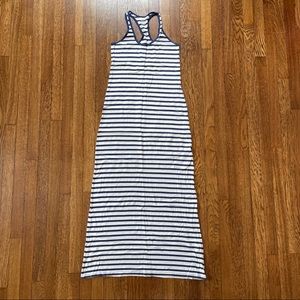 Striped racer back maxi dress